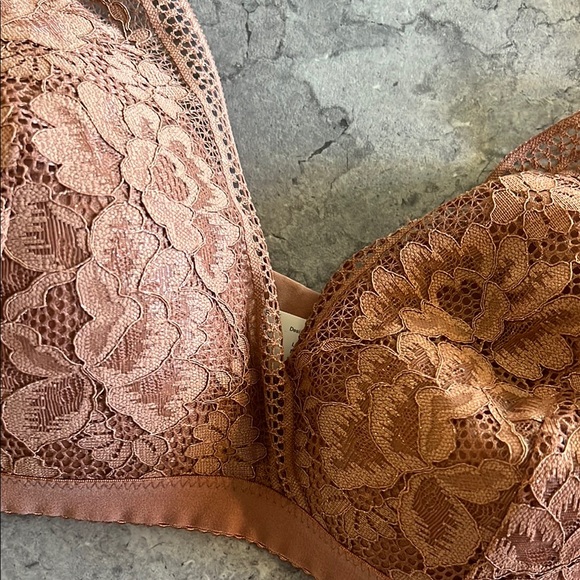 Lace Bralette Set - Burgundy and Brown - Picture 4 of 5